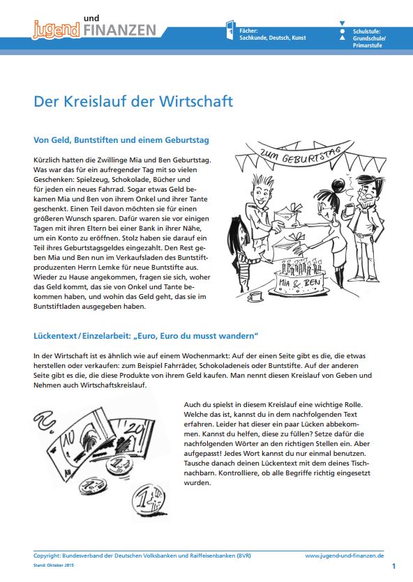 Unterrichtsmaterial Primarstufe Jugend und Finanzen Unterrichtsmaterial Primarstufe Jugend und Finanzen
